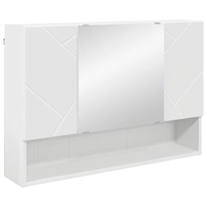 vidaXL Spegelsk&aring;p Vit 80 x 17 x 55 cm Konstruerat tr&auml;