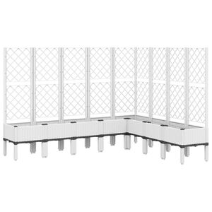 vidaXL Odlingsl&aring;da med spalj&eacute; vit 200x160x142 cm PP