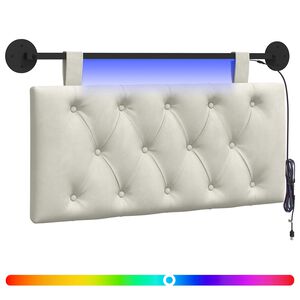 vidaXL H&auml;ngande s&auml;nggavel Med LED-lampa Gr&auml;ddvit Sammet