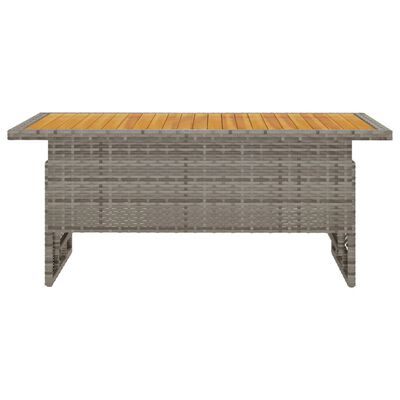 vidaXL Trädgårdsbord grå 100x50x43/63 cm akaciaträ & konstrotting