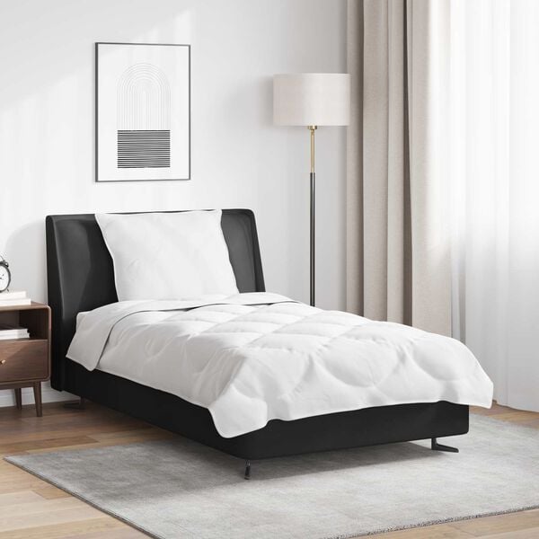 vidaXL T&auml;ckeset med kudde 2 pcs Vit Mikrofiber