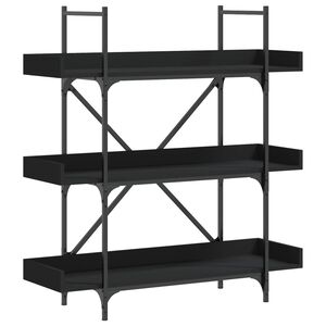 vidaXL Bokhylla 3 hyllplan svart 100x33x108,5 cm konstruerat tr&auml;