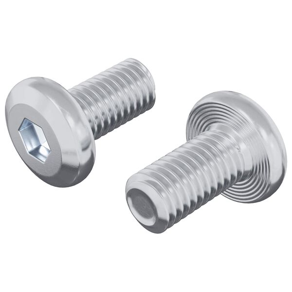 vidaXL L&aring;gskruv Enf&auml;rgad 2 pcs Silver M6 x 12 mm St&aring;l