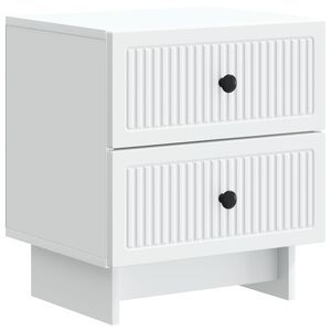 vidaXL Nattduksbord med l&aring;da Vit 43 x 34,5 x 47,5 cm Konstruerat tr&auml;