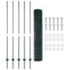 vidaXL Euro Staket med St&ouml;d 10 x 1,5 m PVC-belagda st&aring;l Gr&ouml;n Mesh