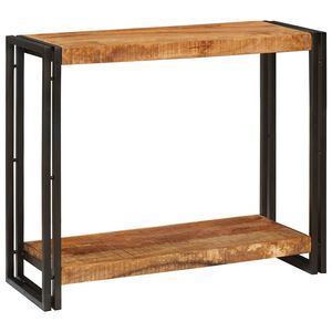 vidaXL Konsolbord med hylla Brun 90 x 33 x 75 cm Massivt mangotr&auml;