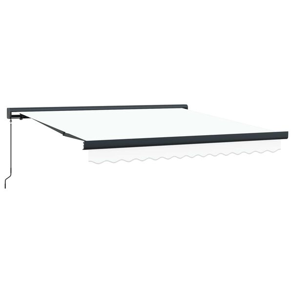 vidaXL Utfällbar markis Vit 350 x 250 cm Tyg och Metall