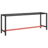 vidaXL Ram f&ouml;r arbetsb&auml;nk svart och matt r&ouml;d 210x50x79 cm metall