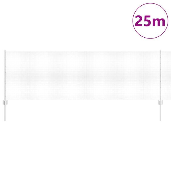 vidaXL Stängsel med stolpe Silver 0,8 x 25 m Stål