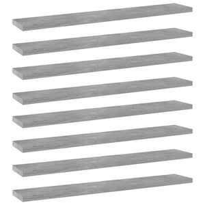 vidaXL Hyllplan 8 st betonggr&aring; 60x10x1,5 cm konstruerat tr&auml;