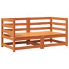 vidaXL Tr&auml;dg&aring;rdssoffa h&ouml;rn 2 st vaxbrun 70x70x67 cm massiv furu