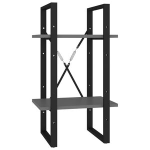 vidaXL Bokhylla 2 hyllplan gr&aring; 40x30x70 cm konstruerat tr&auml;