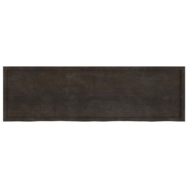 vidaXL V&auml;gghylla m&ouml;rkbrun 200x60x(2-6) cm behandlad massiv ek