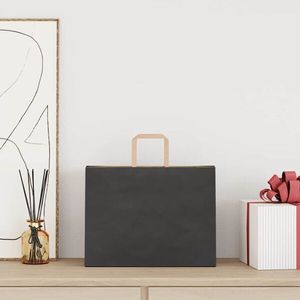 vidaXL Pappersp&aring;sar 50 st med handtag svart 32x17x25 cm