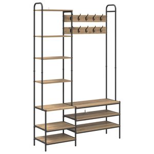 vidaXL Kl&auml;dh&auml;ngare med skof&aring;t&ouml;lj Artisan-ek 120,5 x 34 x 190 cm