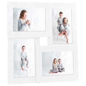 vidaXL Fotoram f&ouml;r 4x(10x15 cm) bilder vit MDF