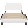 vidaXL Bed Frame "Dover" White&Black 90x190 cm Faux Leather