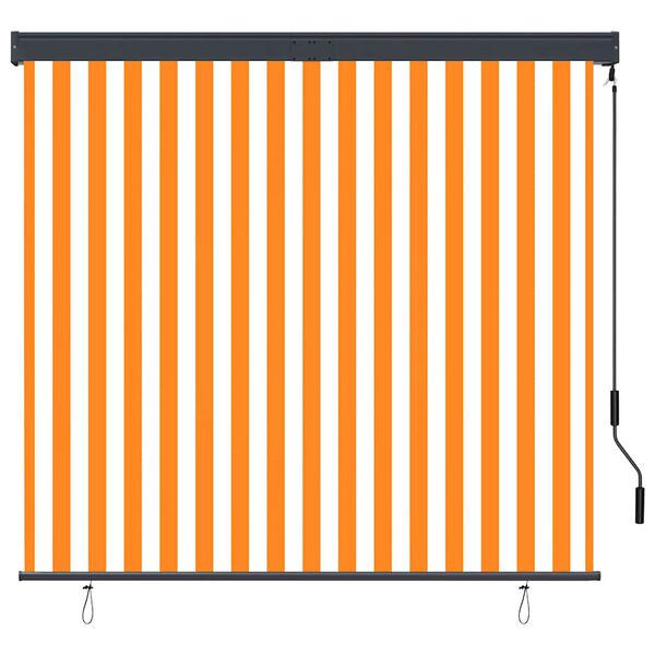 vidaXL Rullgardin utomhus 160x250 cm vit och orange