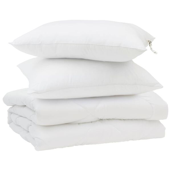 vidaXL Sommar Duvet med kudde 3 pcs Vit Mikrofiber