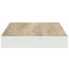 vidaXL Sv&auml;vande v&auml;gghylla ek och vit 50x23x3,8 cm MDF