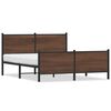 vidaXL S&auml;ngram utan madrass metall brun ek 160x200 cm