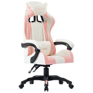 vidaXL Racingstol rosa konstl&auml;der