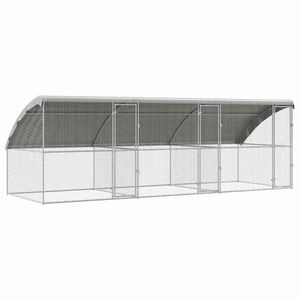 vidaXL H&ouml;nsbur med 3 d&ouml;rrar 3 st Silver 600x200x200cm