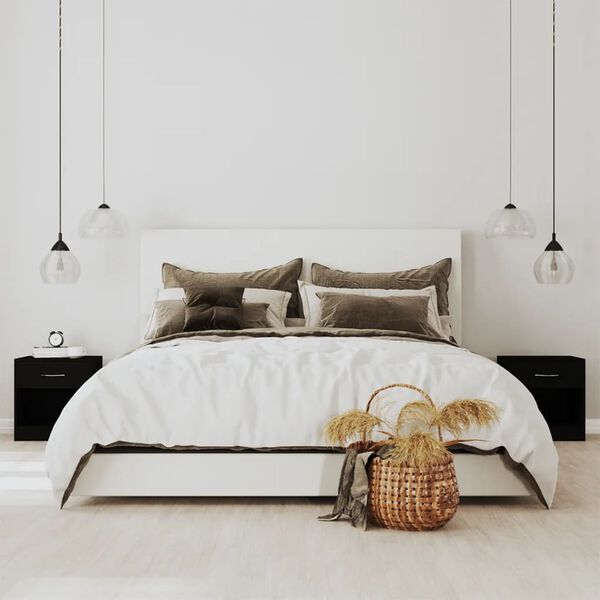 vidaXL Sängbord 2 st med låda svart