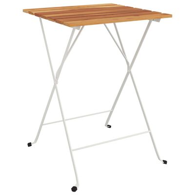 vidaXL Hopfällbart cafébord 55x54x71 cm massivt akaciaträ och stål
