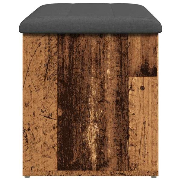 vidaXL Förvaringsbänk gammalt trä 102x42x45 cm konstruerat trä