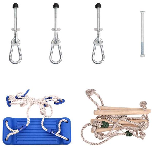 vidaXL Gungsits med repstege blå polyeten