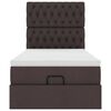 vidaXL Ottoman s&auml;ngram med madrass m&ouml;rkbrun 100x200 cm tyg