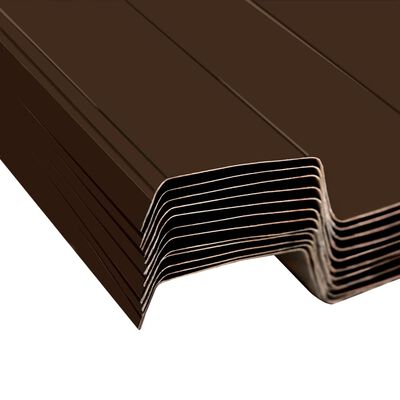 vidaXL Takprofiler 12 st galvaniserat stål brun
