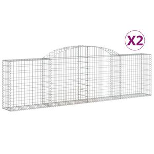 vidaXL Gabioner b&aring;gformade 2 st 300x30x80/100 cm galvaniserat j&auml;rn