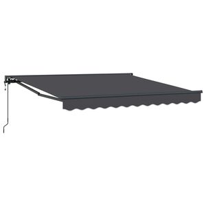 vidaXL Markisram Antracit 300 x 250 cm Polyester med PU-bel&auml;ggning
