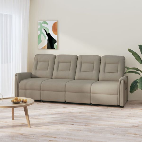 vidaXL Massagefåtölj 4-sits ljusgrå mikrofibertyg