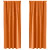 vidaXL M&ouml;rkl&auml;ggningsgardiner med Ringar 2 st Klart Orange 260 x 140 cm