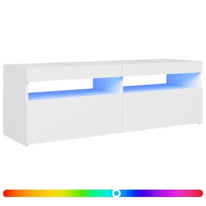 vidaXL TV-b&auml;nk med LED-belysning vit 120x35x40 cm