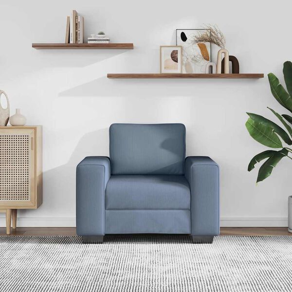 vidaXL Soffstol bl&aring; 100x77x82 cm manchestertyg