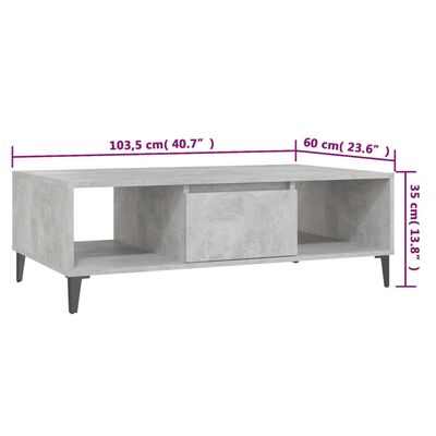 vidaXL Soffbord betonggrå 103,5x60x35 cm spånskiva