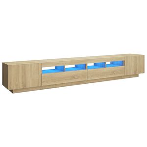 vidaXL TV-b&auml;nk med LED-belysning sonoma-ek 260x35x40 cm