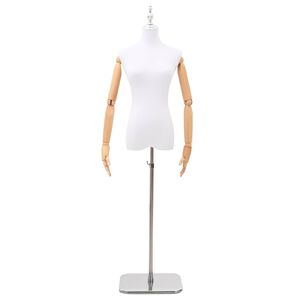 vidaXL Justerbar mannek&auml;ng 165-213 cm med bas Kvinna PP Vit