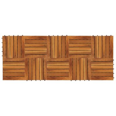 Balkongplattor av Akaciaträ (Vertikalt mönster) 30 x 30 cm 10 st