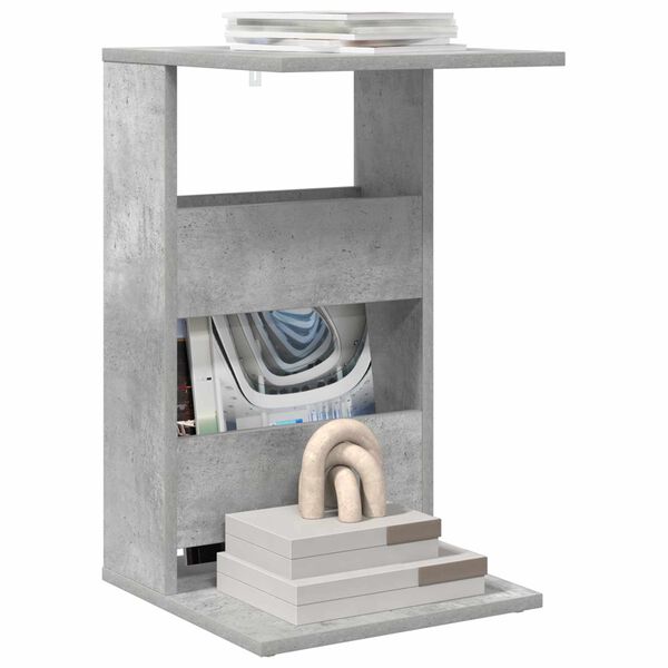 vidaXL Sidobord Betonggr&aring; 40 x 35 x 60,5 cm Konstruerat tr&auml;