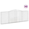 vidaXL Gabioner b&aring;gformade 8 st 400x30x140/160 cm galvaniserat j&auml;rn