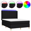 vidaXL Rams&auml;ng med madrass & LED svart 140x190 cm tyg