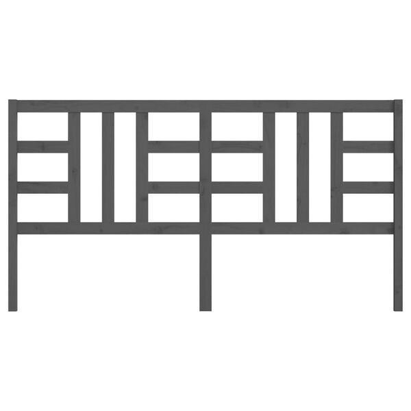 vidaXL Sänggavel grå 206x4x100 cm massiv furu