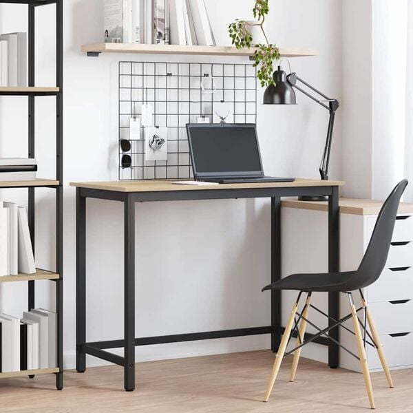 vidaXL bord Sonoma-ek 80 x 50 x 76,5 cm Konstruerat tr&auml; och st&aring;l