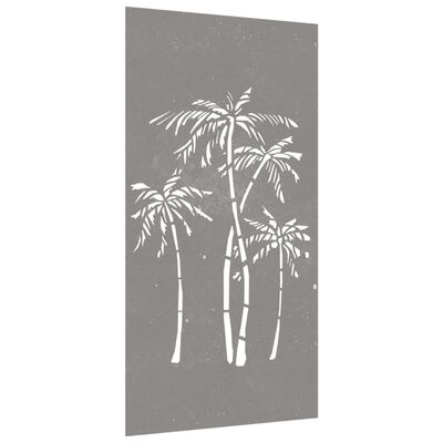 vidaXL Väggdekoration 105x55 cm rosttrögt stål palmdesign