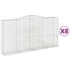vidaXL Gabioner b&aring;gformade 8 st 400x50x200/220 cm galvaniserat j&auml;rn